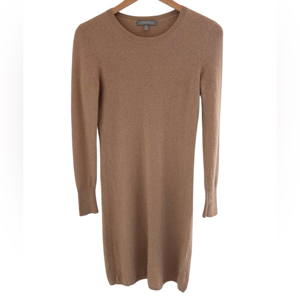 Neiman Marcus Cashmere Collection Sweater Dress Camel Size Medium